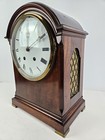 Antique 19th C  H h France Large Footed Mahogany Gothic Victorian Mantel Clock