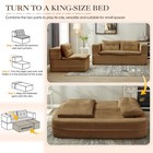 Sectional Folding Futon Sleeper Sofa Bed Modular Foam Single Chair Brown