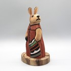 Navajo Folk Art-brown Bunny Rabbit Lady By Ray   Orleen Lansing