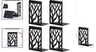 Elegant Heavy-duty Black Metal Bookends For Stylish Book Organization - Set Of 2