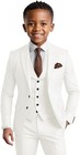 Boys Suit 3 Piece Slim Fit Tuxedo Kids Formal Outfit Blazer Vest Pant Suit Set