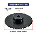 Jeremywell  40 Roller Chain Sprocket 50 Tooth B-hub 3 4  Bore