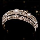 Gold Pearl Crystal Rhinestone Prom Princess Diana Love Knot Tiara Wedding Crown