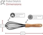 Silicone Whisk With Wood Handle - Black Whisk Head With Wood Handle - Whisk