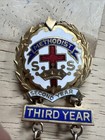 Methodist Little s System Sunday School Pin 3-7th Year  Award - Very Nice Cond