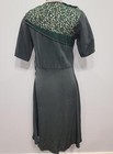 Vintage 1930s 1940s Wwii German Green Dress  make Do   Mend  Depression Homemade