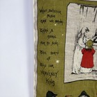 Vtg Linen Beige Green Red Christmas Tea Towel Retro Carolers Wall Hanging