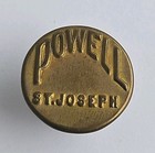 Powell St  Joseph Antique Overall Stud Work Button 5 8   Brass
