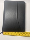 Vintage Cambridge Leather 7 Ring Day Zip Planner Black 10 1 2  X 8 
