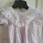 Vintage Special Occasions Pink Floral Dress With Lace Collar   Trim Size 2t