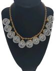 Vintage 1930s Brass Chain W  Glass Dangle Bubble Ball Choker Necklace Htf 15    
