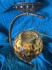 Vintage 60s Provincial Mid Century Amber Gold Ceiling Fixture Diffusser