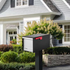 Mailmax Textured Black   Silver  Large  Galvanized Steel   Aluminum  Post-mount