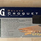 Vintage Spalding Deluxe Croquet 6 Player Set Wooden Old Stock Heavy Duty Bag New
