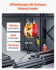 2-in-1 Portable Electric Hoist Winch 1100lbs Wired wireless Remote Control