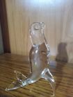 Licio Zanetti  Murano Signed Venetian Clear Glass Sea Lion Seal 6-5 8  Tall Euc