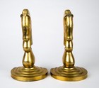 Vintage Trojan Horse Art Deco Style Brass Bookends Set Of 2 