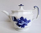 Vintage Royal Copenhagen Blue Flower Porcelain Curved Teapot   Lid 1967 6  2nd