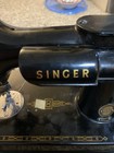 Vintage Singer Black Sewing Machine Model 221  Lightweight With Directions box