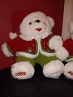 Vintage Dan Dee 2005 Christmas Bears Boy   Girl Plush Teddy Bears Lot Of 2