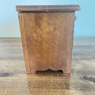 Vintage Wood Cork Coaster Set Of Six With Wooden Storage Box Mcm