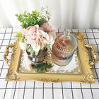 Decorative Mirror Tray floral Vanity Organizer For Makeup jewelry perfume