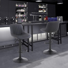 Bar Stools Set Of 3  Swivel Counter Height Barstools With Back  Adjustable Pu Le