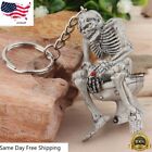 Skull Toilet Keyring Keychain Men Creative Rubber Keyfob Auto Car Key Chain Gift