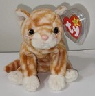 Ty Beanie Baby - Amber The Tabby Cat  8 Inch  New Mwmts Plush Stuffed Animal Toy