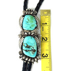 Bolo Tie Vintage Turquoise Sterling Silver Southwest Navajo Handmade 1960 s Clip