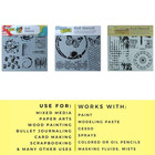 Mixed Media Stencil Set 3 Pack Honeycomb Texture Abstract Batik 6x6 Art Template