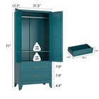 Metal Armoire Wardrobe Closet With Hanging Rod 71   Metal Wardrobe Cabinet