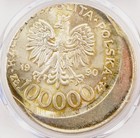 Poland 1990 100k Zl Struck 20  Off-center Pcgs Ms66