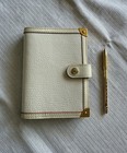 Louis Vuitton Notebook Cover Cream White Chevre Leather And Golden Pen box