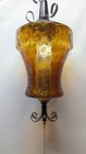 Vintage 1970s Mid Century Modern Amber Optic Glass Swag Pendant Lamp Mcm 