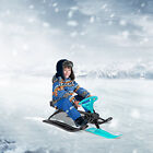 Snow Racer Winter Ski Sled Snow Sled W  Steering Wheel For Kids Adults Outdoor