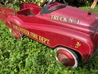 Vintage Metal Pedal Car Fire Truck