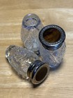 Vintage Ralph Lauren Safari Set Of 3 Cut Glass Perfume lotion Bottles Empty
