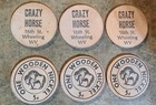 Lot Of 6 Vintage Crazy Horse Wheeling  Wv Wooden Nickel Token West Virginia Nos