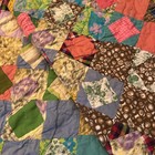 Vtg Handmade Patchwork Quilt Blanket Twin 70s 80s Bedding Throw Decor Retro
