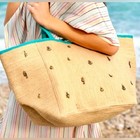 New Shiraleah Cici Natural Tote Bag Large Jute Sea Animal Charms Tan  12 X 22