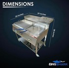 Deep Fryer And Flat Top Griddle Cart   Stainless Steel   Propane   Portable