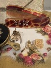 Vintage Grandma   s Junk vanity Drawer  - 1950 s Pocket Comb jewelry purse trinket