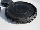 3 Antique Chinese Handcarved Wood Vase Bowl Figure Stands Rosewood Ebonized