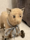 Antique Steiff Attributed Wheeled Mohair Cat Pull Toy C1905   1915 Glass Eyes