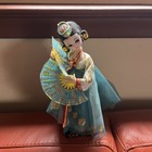 Vintage Korean Traditional Fan Dancer Collectible Doll 1970   s Souvenir Doll