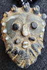 Antique Phoenician Handmade Mosaic Glass Face Pendant   Bead Faceted Onyx Beads