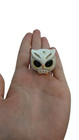 Mini Ceramic Owl Figurine     Handheld Size Decorative Collectible Gift