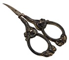 Antique Sterling Silver Handled Sewing Scissors Art Nouveau Floral