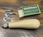 Vintage Speedball Linoleum Cutters Assortment No  1  4131 W  Handle 4 Blades Box